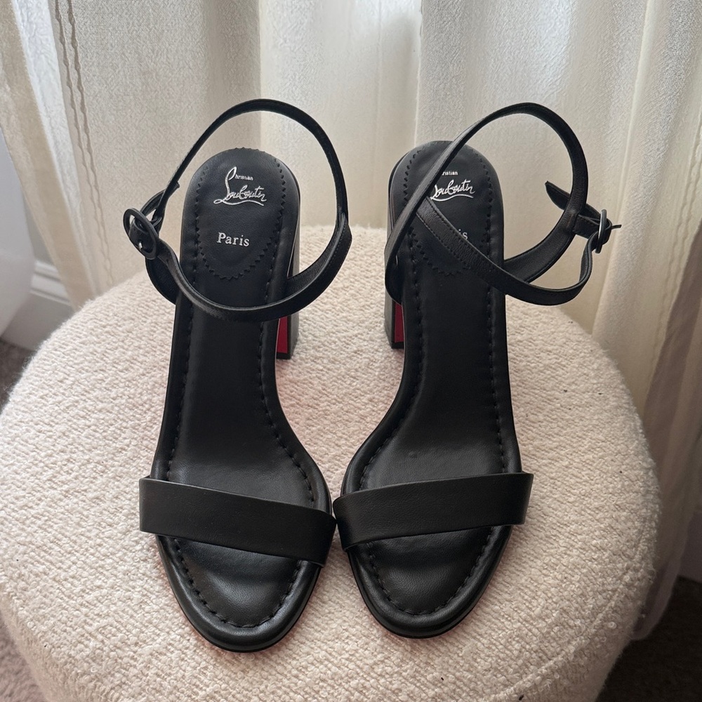 Christian Louboutin Miss Jane Leather Ankle-Strap Heels